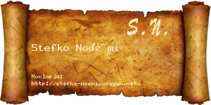 Stefko Noémi névjegykártya